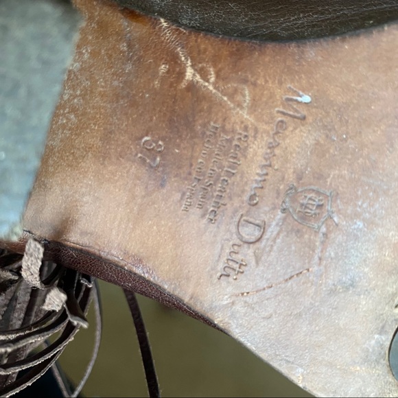 Brown Leather Ankle Bootie Fringe Boho boot 7 - Picture 6 of 7